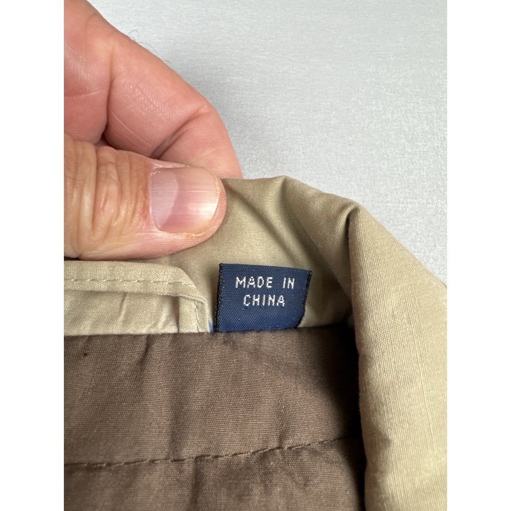 Vintage Members Only Jacket Tan Cafe Racer Cotton Blend L - Picture 15 of 16
